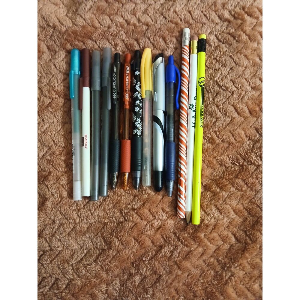 Lot of 13 Assorted Pens Pencils Markers Promotional ClipClick Skilcraft Mixed